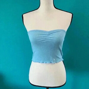 ⭐️ New with tags strapless light blue pacsun basics top in size small